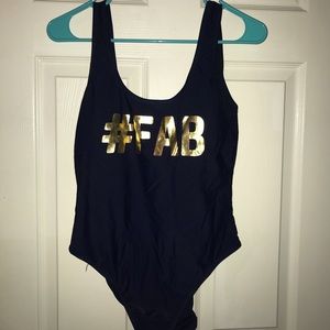 Navy blue one piece bathing suit